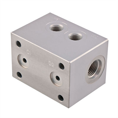 Aluminum Hydraulic Manifold Threaded Cartridge Valve Manifold CNC Machining Services