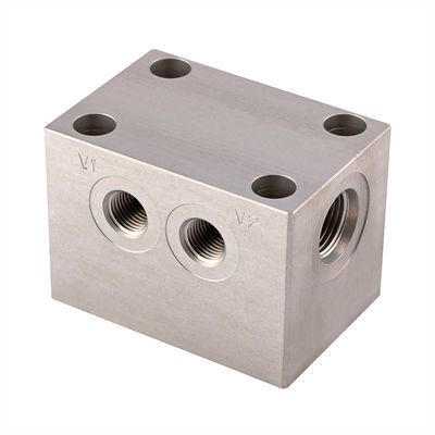 Aluminum Hydraulic Manifold Threaded Cartridge Valve Manifold CNC Machining Services