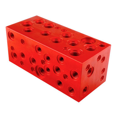 Custom Hydraulic Manifolds CNC Machining Anodized Solenoid Valve Manifold