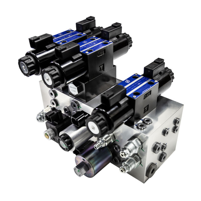 Aluminum 6061 7075 Hydraulic Manifold Integrated Hydraulic Valve Solenoid Valve