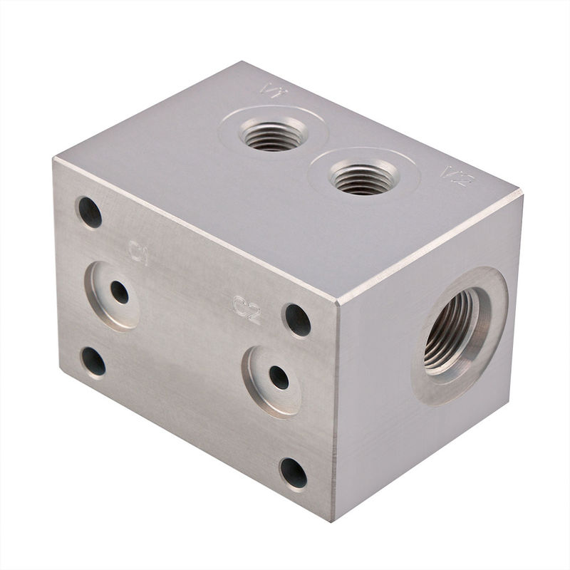 Aluminum Hydraulic Manifold Threaded Cartridge Valve Manifold CNC Machining Services