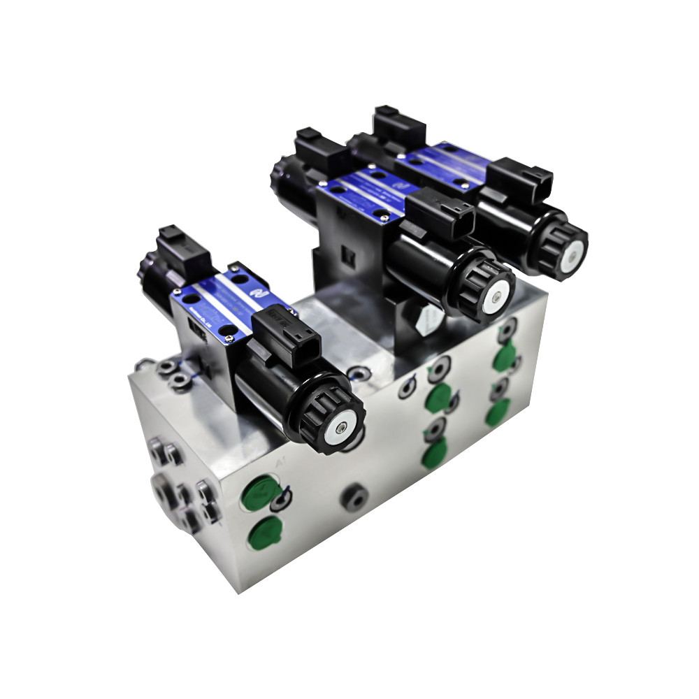 Aluminum 6061 7075 Hydraulic Manifold Integrated Hydraulic Valve Solenoid Valve