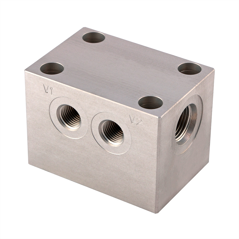 Aluminum Hydraulic Manifold Threaded Cartridge Valve Manifold CNC Machining Services