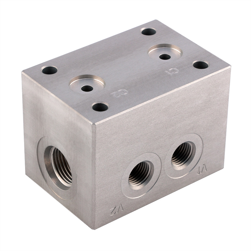 Aluminum Hydraulic Manifold Threaded Cartridge Valve Manifold CNC Machining Services